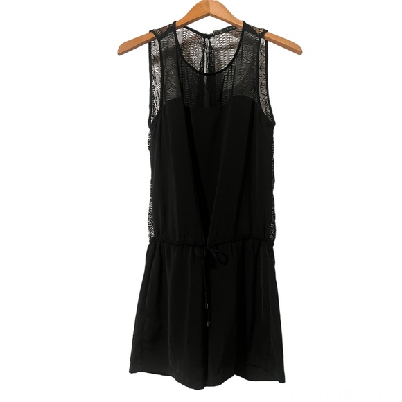Zara Black Fringed Lace Back Romper - Picture 3 of 15